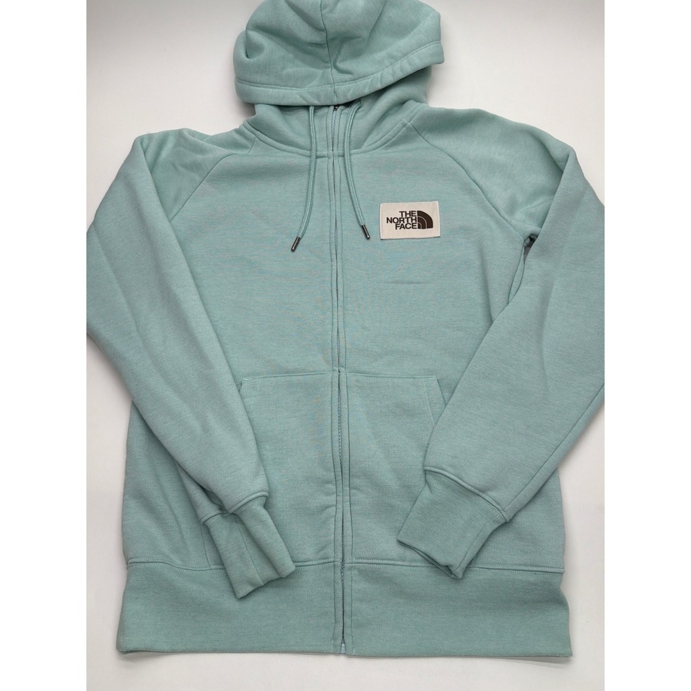 The North Face Womens XS Mint Green Full Zip Fleece Hoodie Sweatshirt Raglan